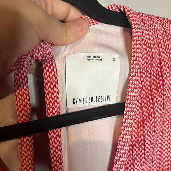 C/MEO Collective Unstoppable  red patterned open back Jumpsuit - Picture 5 of 7